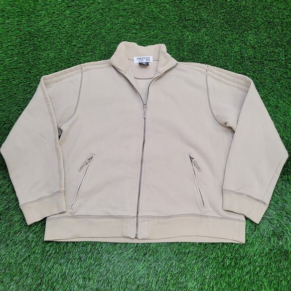 Vintage Y2K Adidas Track Jacket XL 26x28 Khaki Beige - Picture 1 of 16